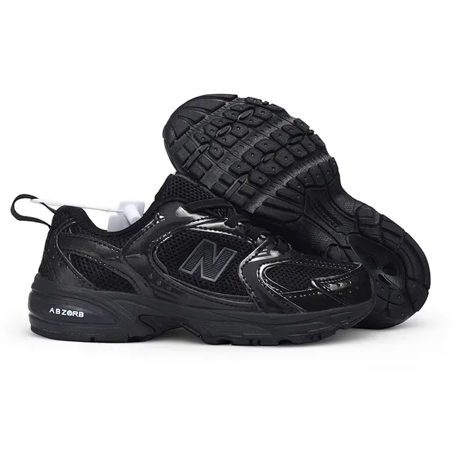New Balance 黑白厚底中底 网面-合成混合鞋面 生活方式运动鞋 24