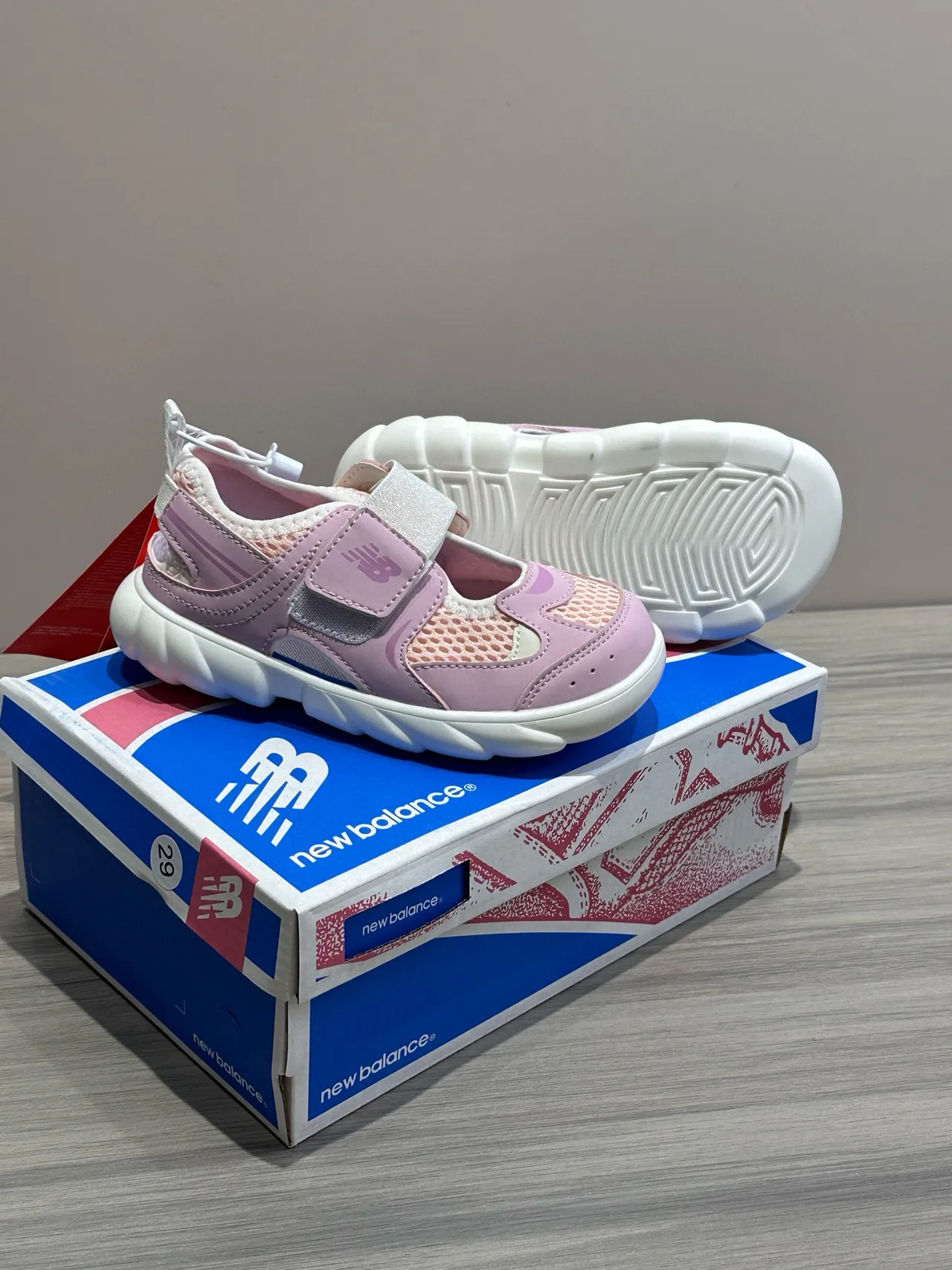 New Balance sandales casuales rose violet semelle épaisse fermeture de deux brides 22