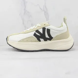 New Era Beige White Chunky Platform Sole Mesh And Suede Paneling Sneakers