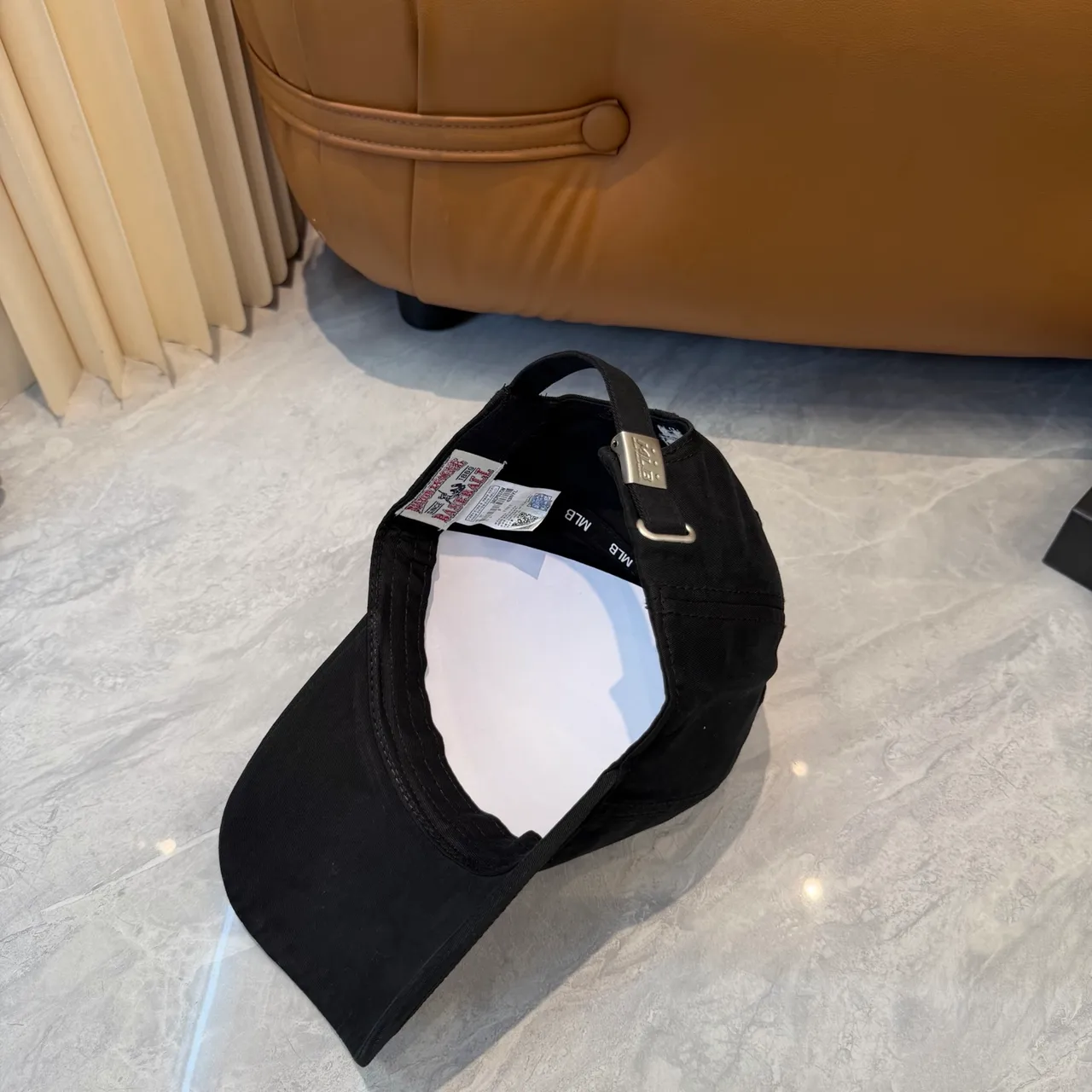 New Era Black White Structured Crown Embroidered Front Logo Baseball Cap 7