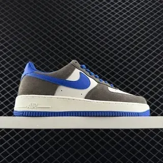 Nike Air Force 1 رمادي أبيض أزرق ملكي حذاء رياضي أسلوب حياة