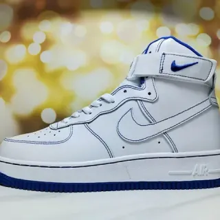 Nike Air Force 1 High أبيض وأزرق سنيكرز أسلوب حياة
