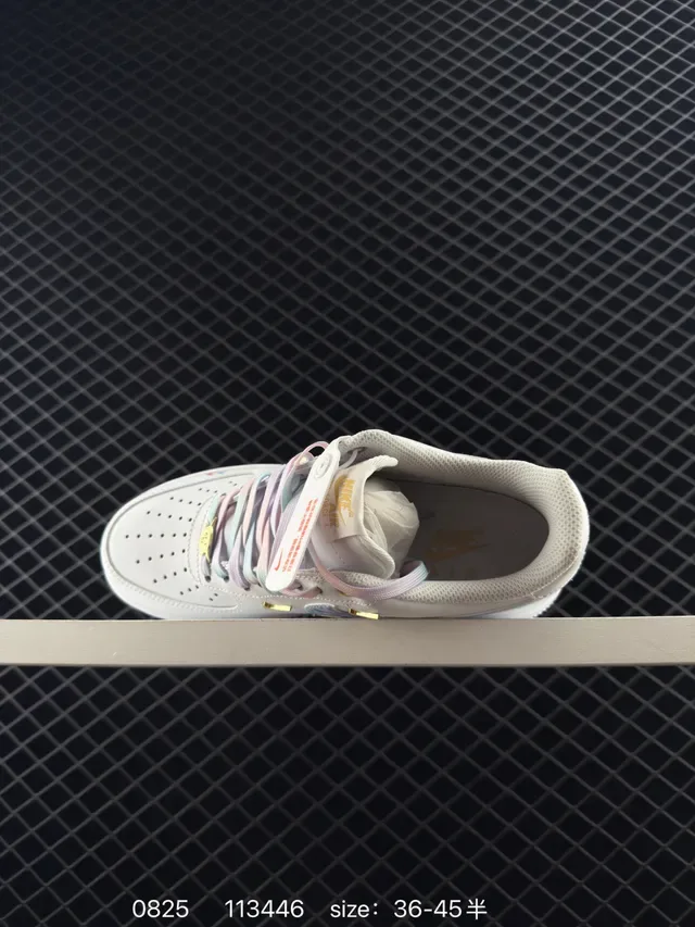 Nike Air Force 1 Low White Multicolor Leopard Print Gold Accent Lifestyle Sneakers 5