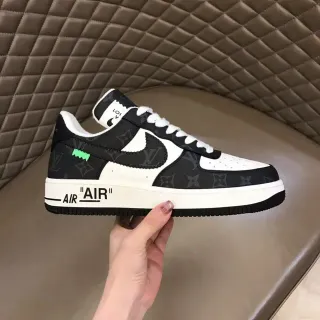 Nike Air Force 1 Impresión Monograma Negro Blanco Verde Zapatillas Lifestyle