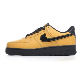 Nike Air Force 1 أصفر خردل أسود أحذية رياضية للأسلوب الحياة