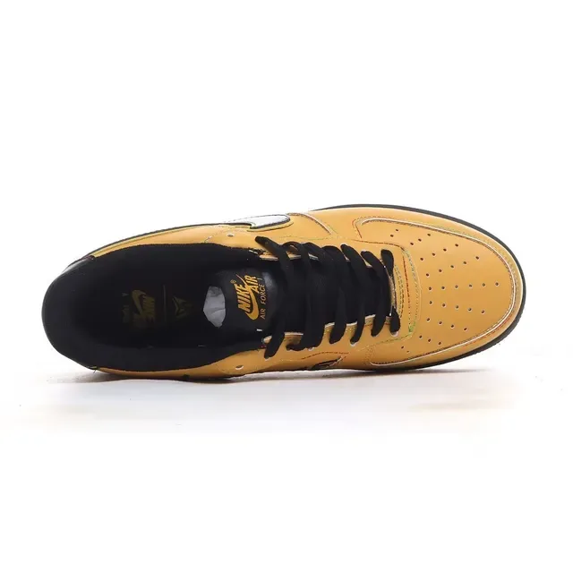 Nike Air Force 1 Mustard Yellow Black Lifestyle Sneakers 4