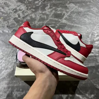 Nike Air Force 1 أحمر أبيض أسود أسلوب حياة أحذية رياضية