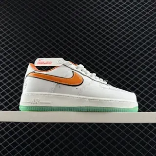 Nike Air Force 1 أبيض برتقالي أخضر أحذية رياضية للأسلوب الحياتي