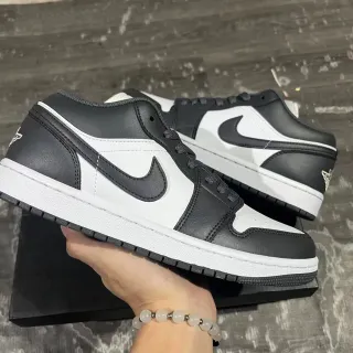 Nike Air Jordan 1 Low أسود أبيض أحذية رياضية للأسلوب الحياتي