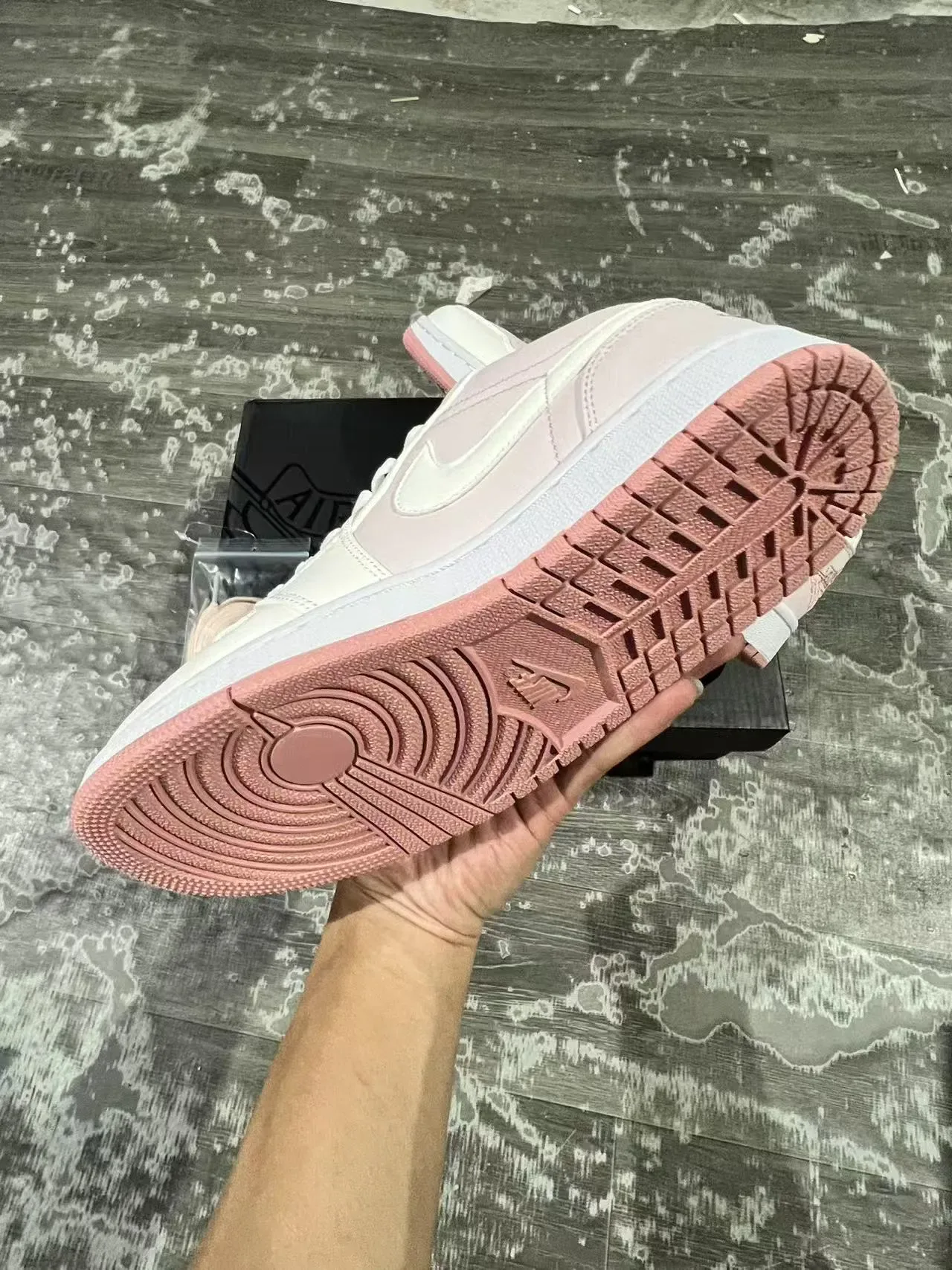 Nike Air Jordan 1 Low Pink and White Lifestyle Sneakers 6