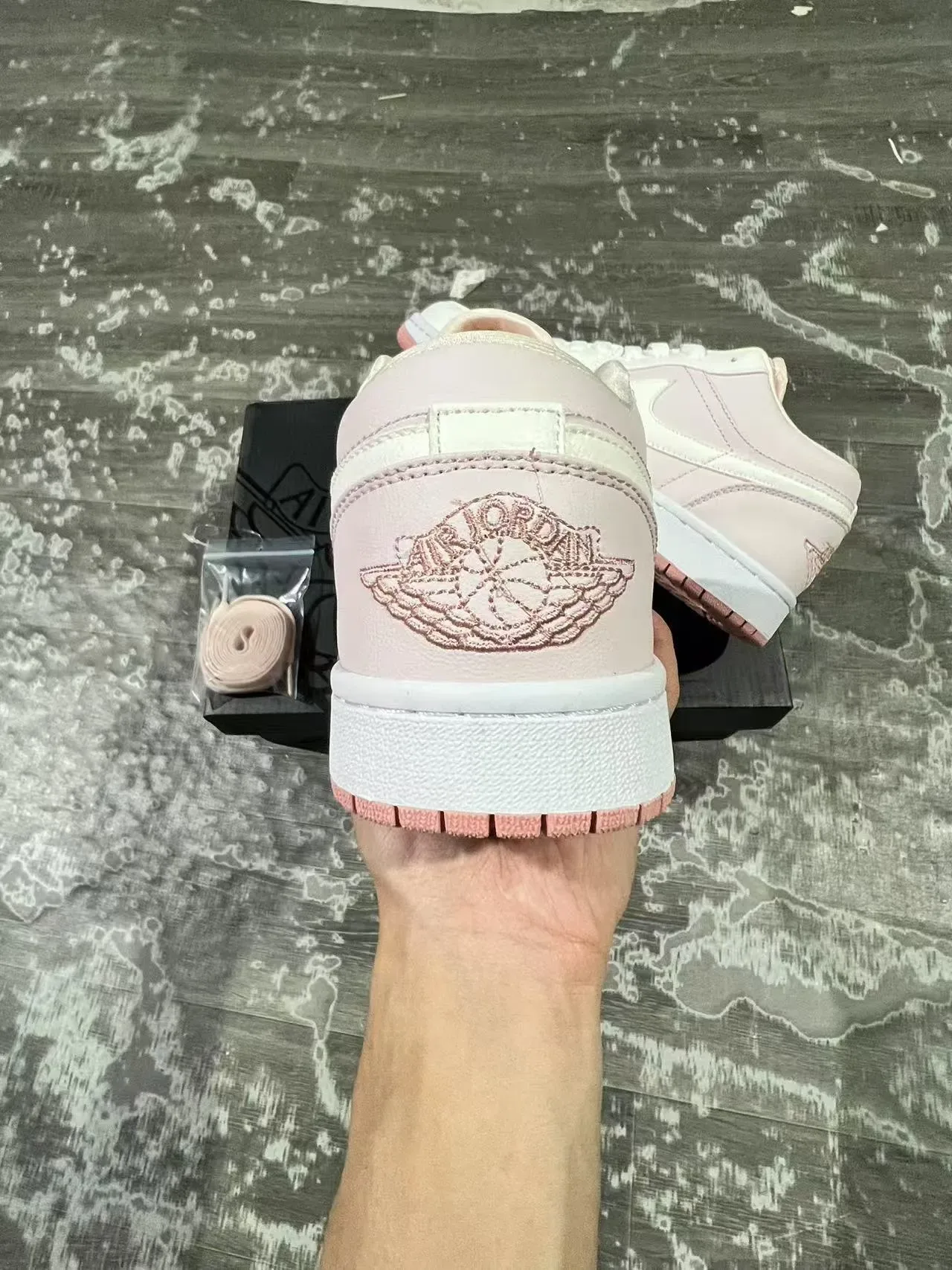 Nike Air Jordan 1 Low Pink and White Lifestyle Sneakers 8