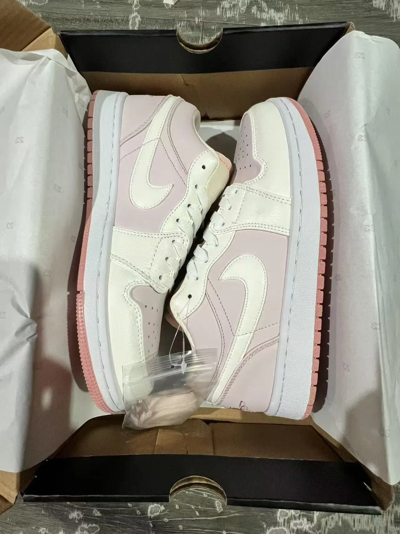 Nike Air Jordan 1 Low Pink and White Lifestyle Sneakers 9