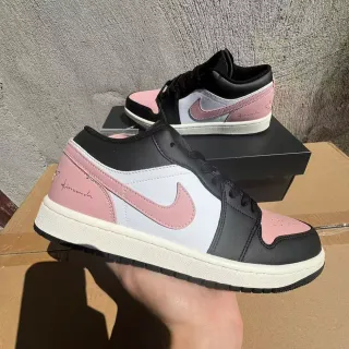 Nike Air Jordan 1 Low Lifestyle Sneakers Rosa Preto Branco