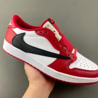 Nike Air Jordan 1 Low Red White Black أحذية أسلوب الحياة