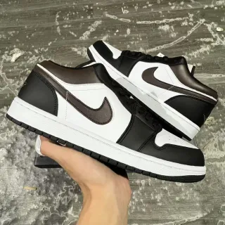 Nike Air Jordan 1 Low أبيض أسود بني أحذية أسلوب حياة