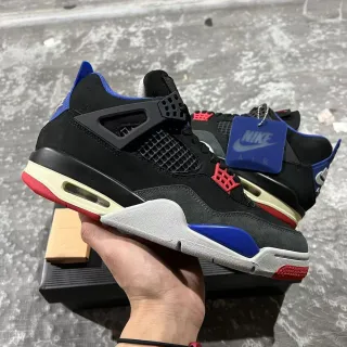Nike Air Jordan 4 काला रॉयल ब्लू लाल बास्केटबॉल जूते