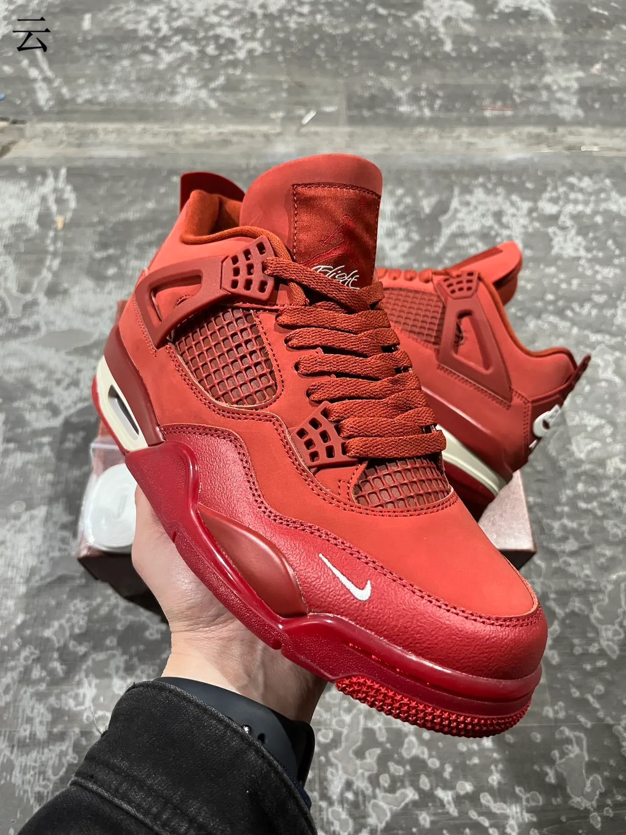 Nike Air Jordan 4 মনোক্রোম্যাটিক রেড বাস্কেটবল জুতো 3