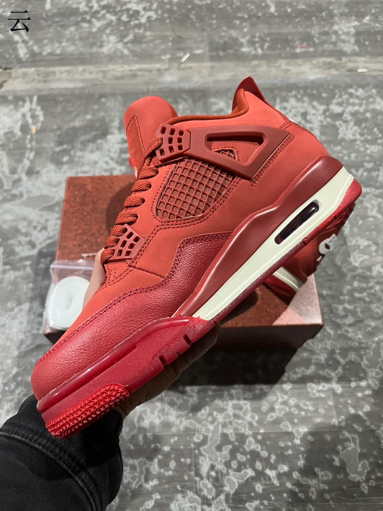 Nike Air Jordan 4 মনোক্রোম্যাটিক রেড বাস্কেটবল জুতো 6