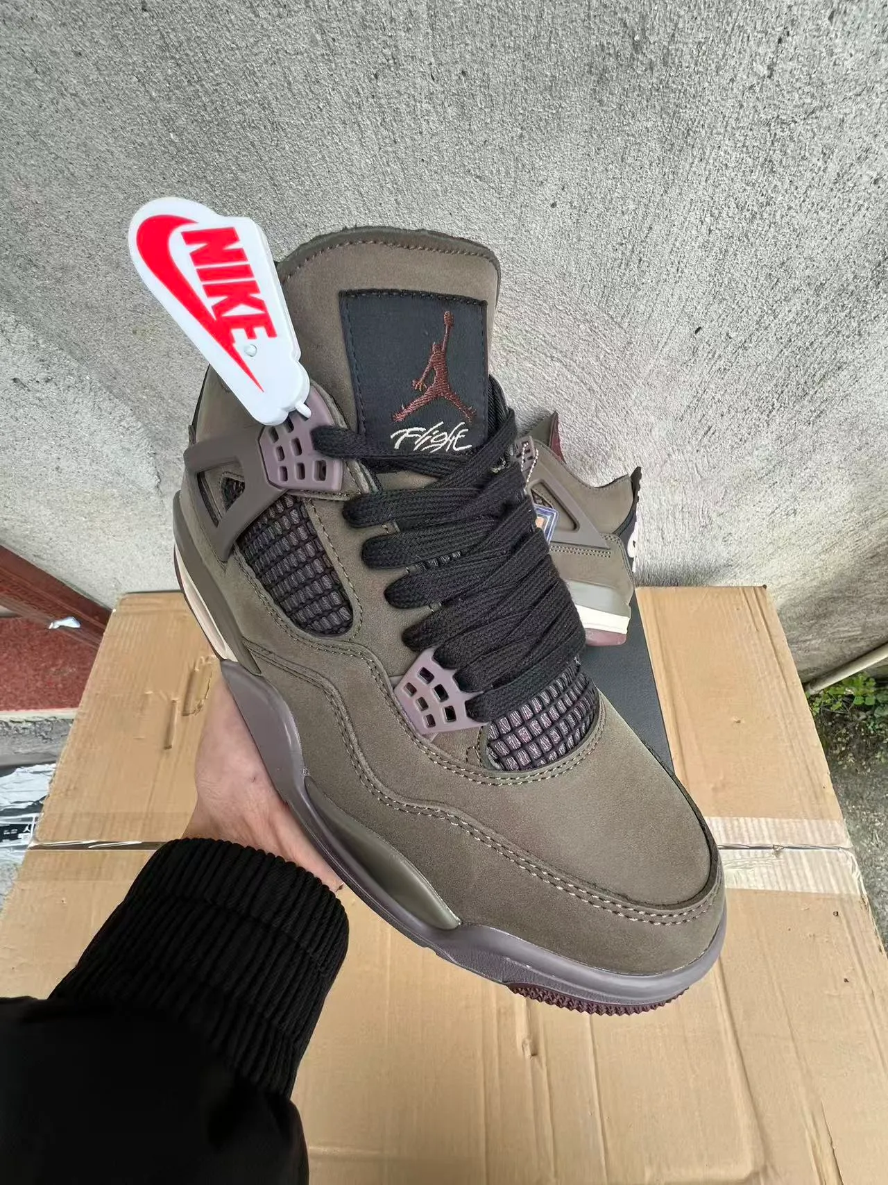 Nike Air Jordan 4 ओलिव हरा सुेड बास्केटबॉल जूते 2