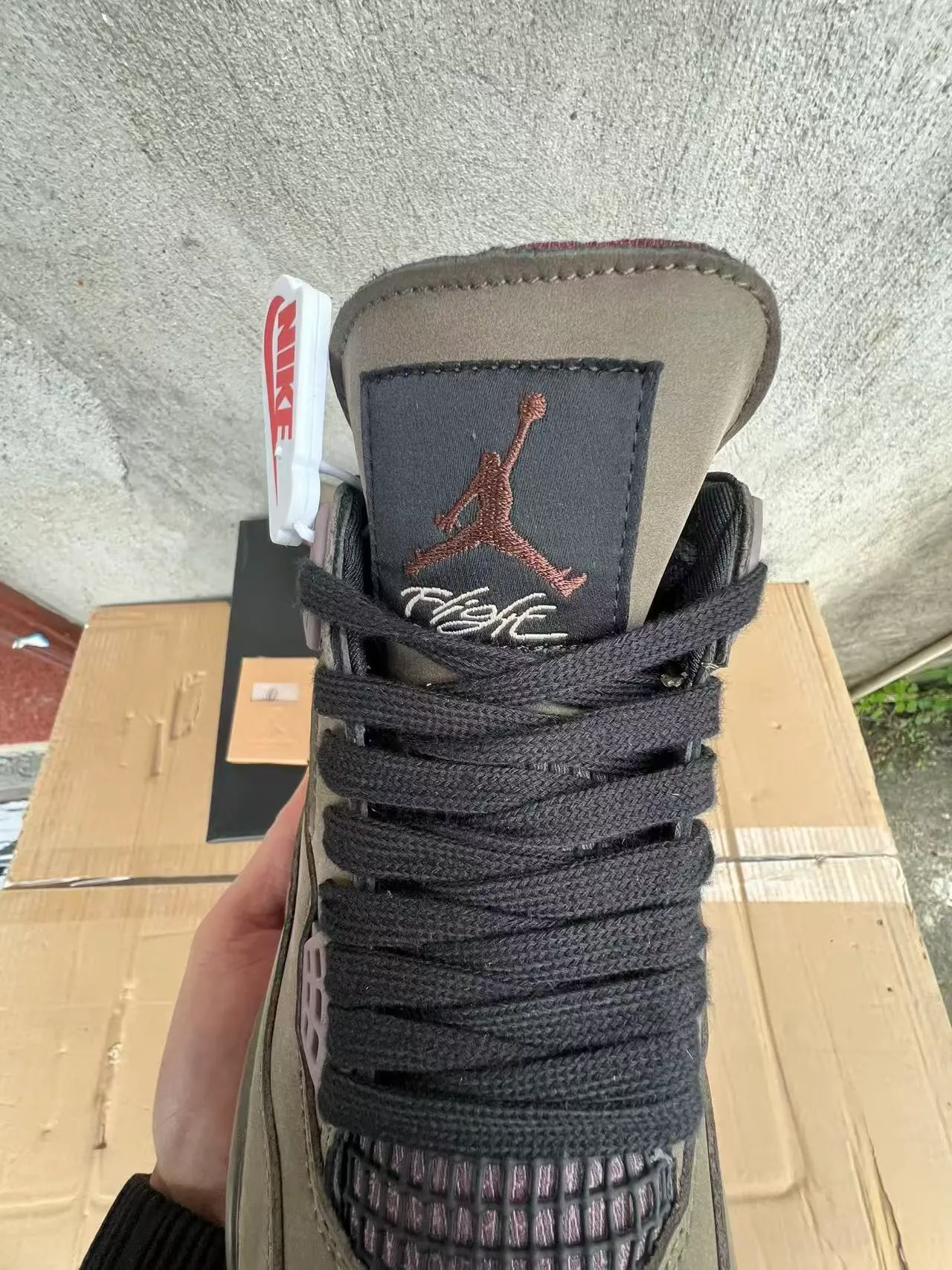 Nike Air Jordan 4 ओलिव हरा सुेड बास्केटबॉल जूते 4