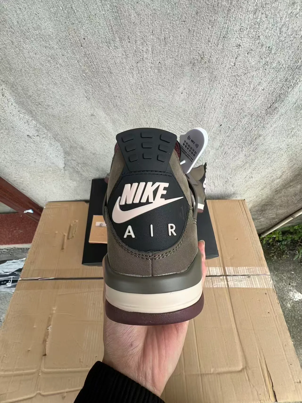 Nike Air Jordan 4 ओलिव हरा सुेड बास्केटबॉल जूते 8
