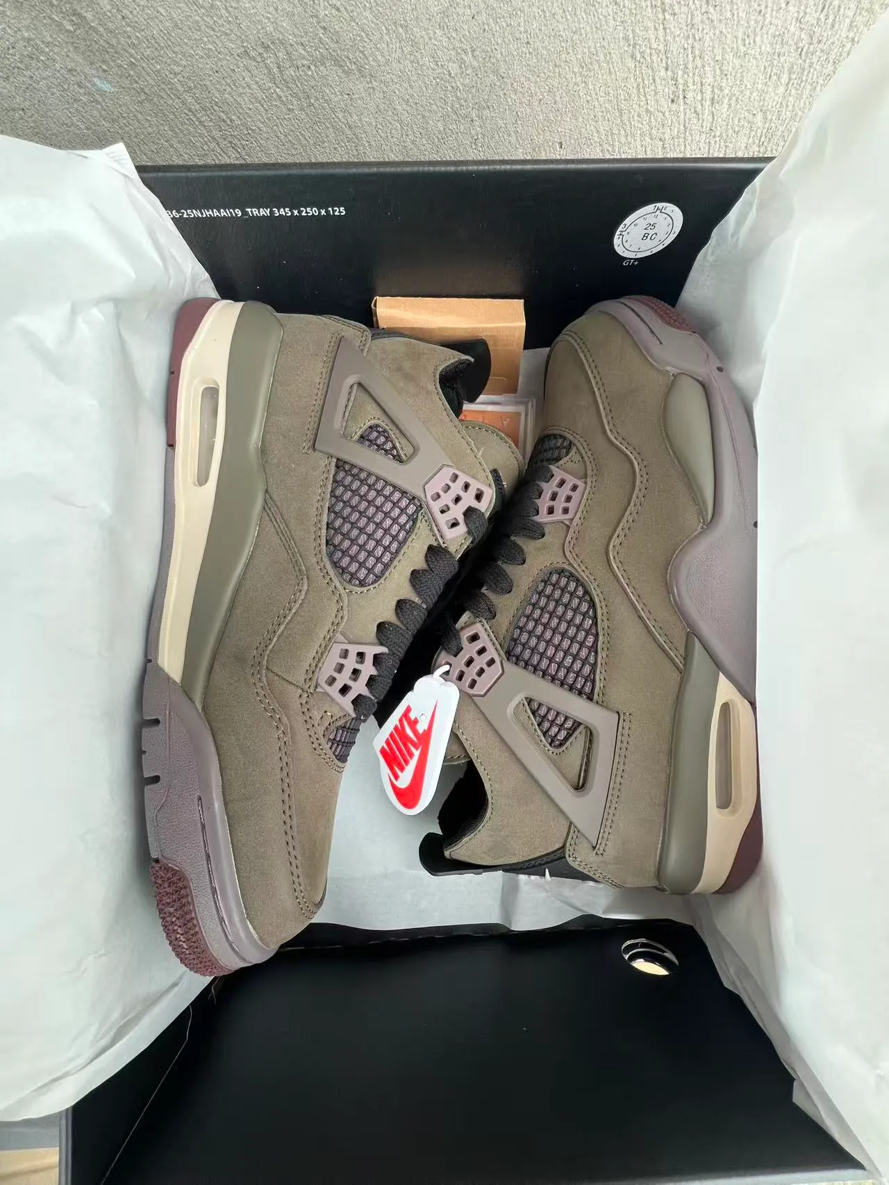 Nike Air Jordan 4 ओलिव हरा सुेड बास्केटबॉल जूते 9
