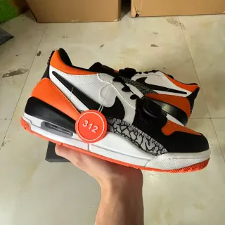 Nike Air Jordan Legacy 312 Orange White Black Elephant Print Lifestyle Sneakers