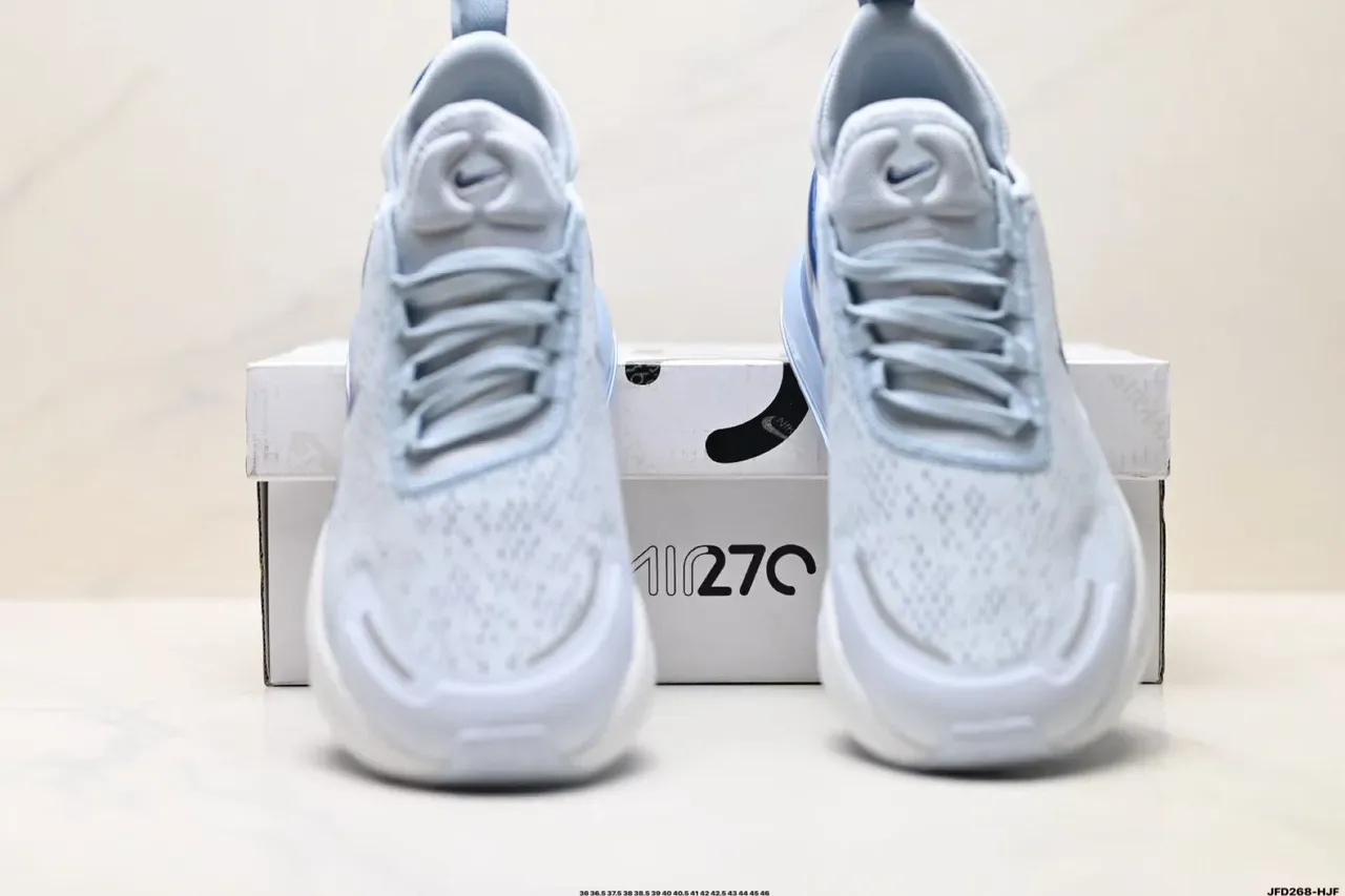 Nike Air Max 270 React Light Blue and White Lifestyle Sneakers 4