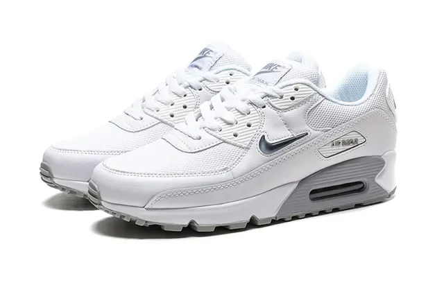 Nike Air Max 90 White Gray Lifestyle Sneakers 20