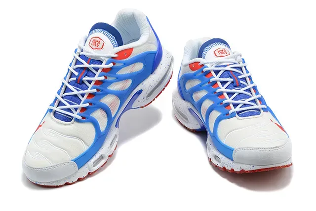 Nike Air Max Plus White Blue Red Lifestyle Sneakers 3
