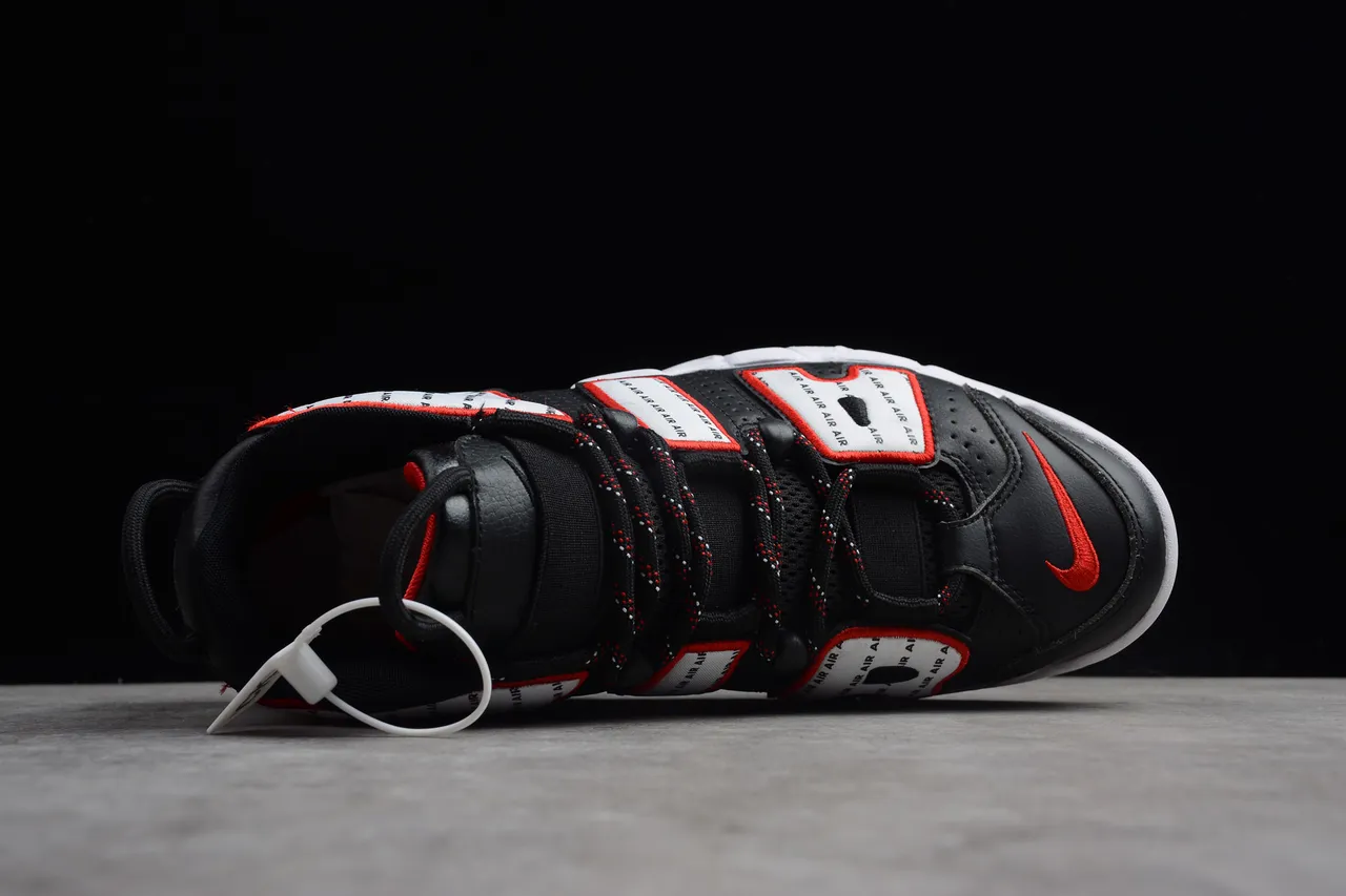 Nike Air More Uptempo Black White Red Basketball Shoes 11