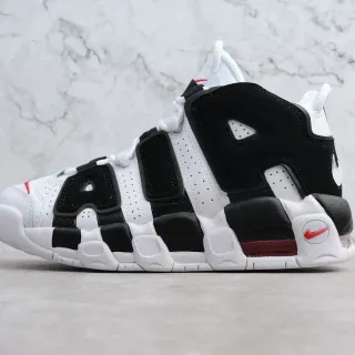 Nike Air More Uptempo सफेद काला लाल बास्केटबॉल जूते