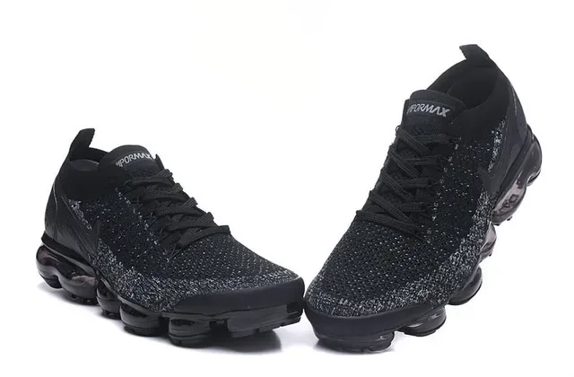 Nike Air VaporMax काली स्पेकल्ड निट रनिंग शूज 4