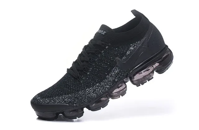 Nike Air VaporMax काली स्पेकल्ड निट रनिंग शूज 5