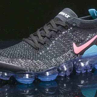 Nike Air VaporMax Flyknit أسود وردي أزرق حذاء رياضي أسلوب الحياة