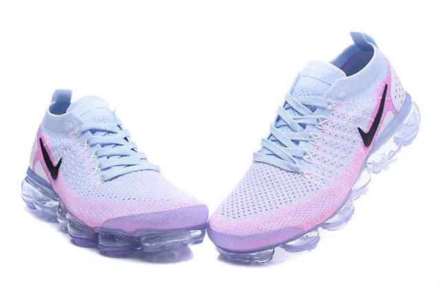 Nike Air VaporMax Flyknit Light Blue Pink Gradient Lifestyle Sneakers 4