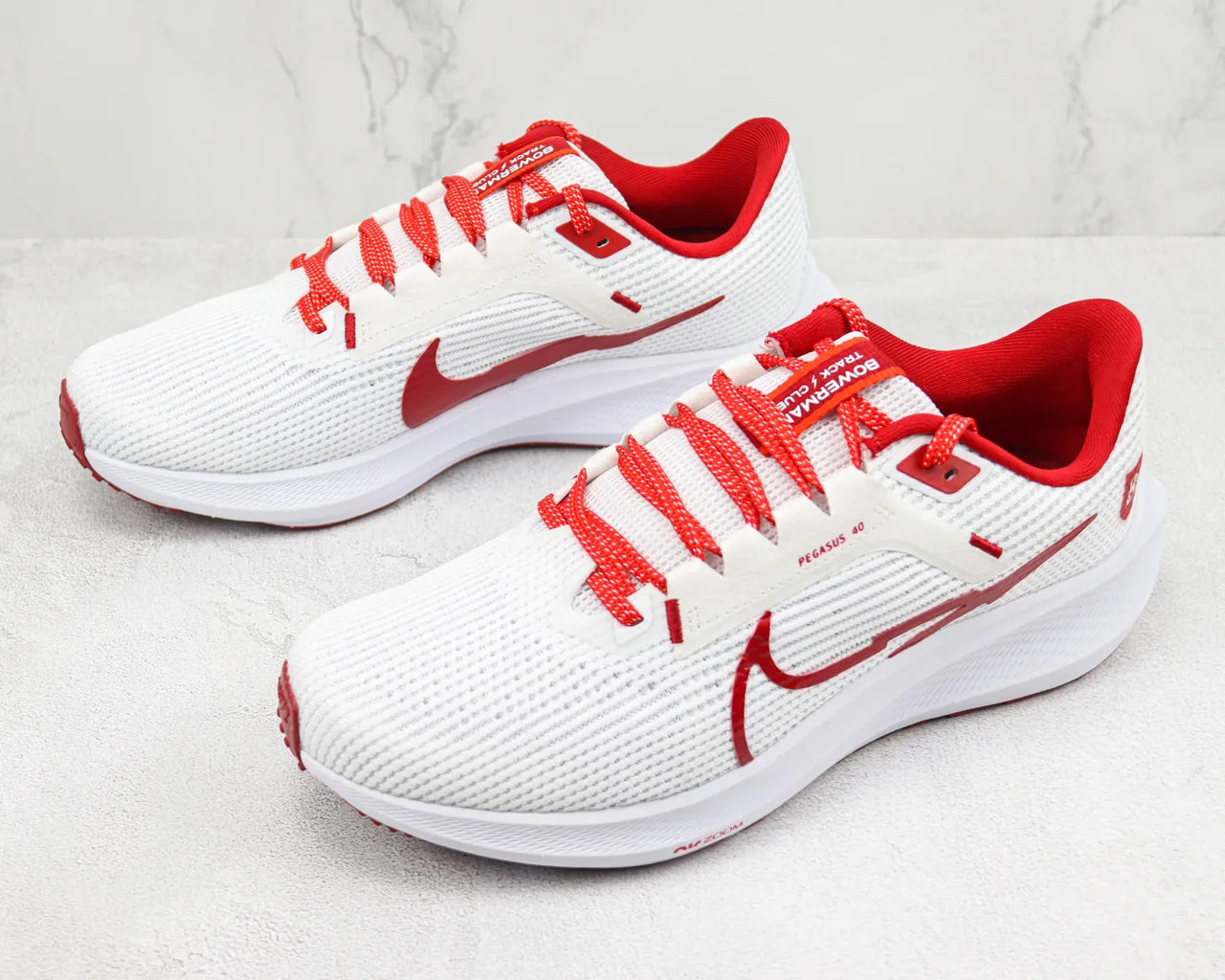 Nike Air Zoom Pegasus 40 White and Red Running Shoes 4