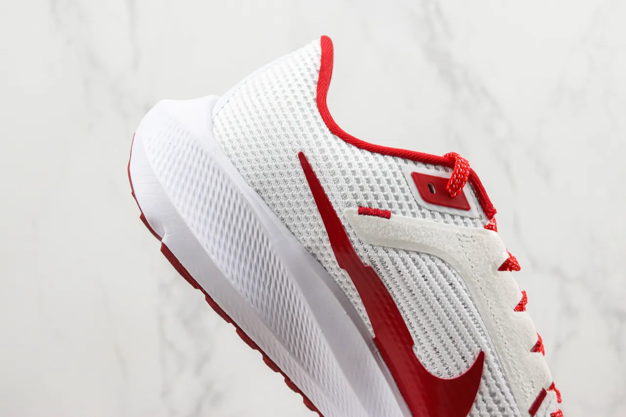 Nike Air Zoom Pegasus 40 White and Red Running Shoes 5
