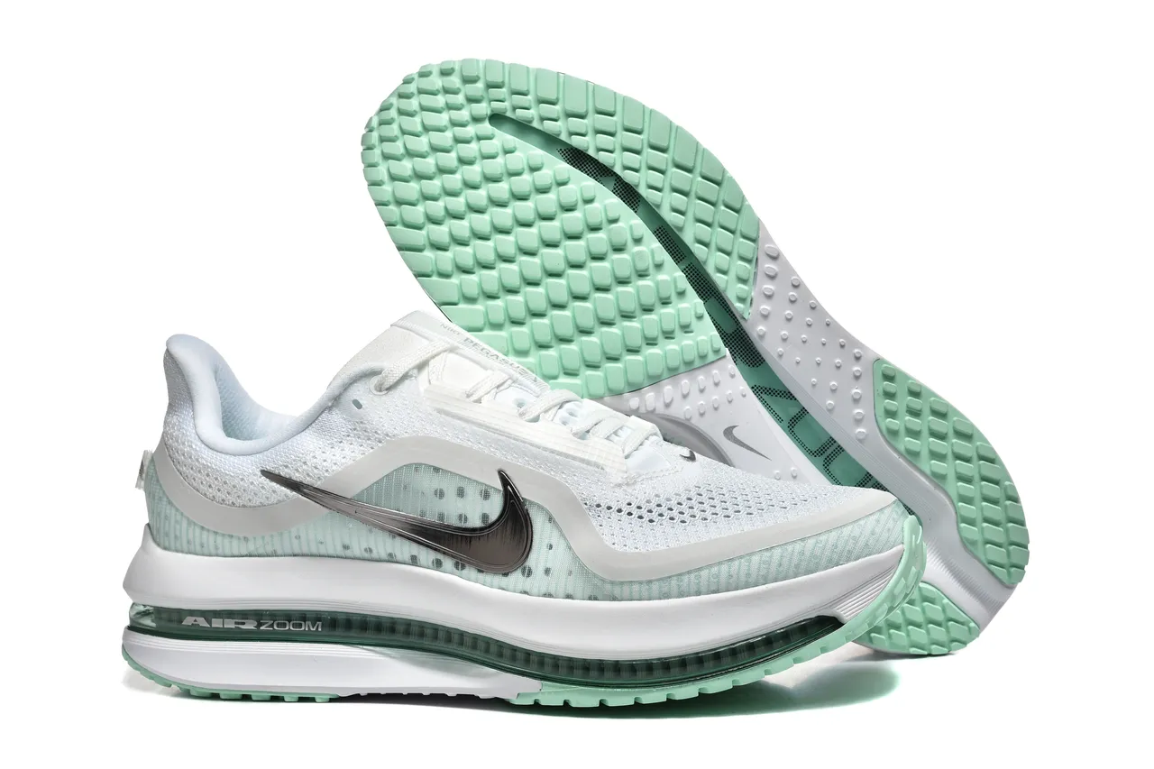 Nike Air Zoom Pegasus White Green Léger maillage ingénierie supérieur Full-Length Visible Unit chaussures de course 5