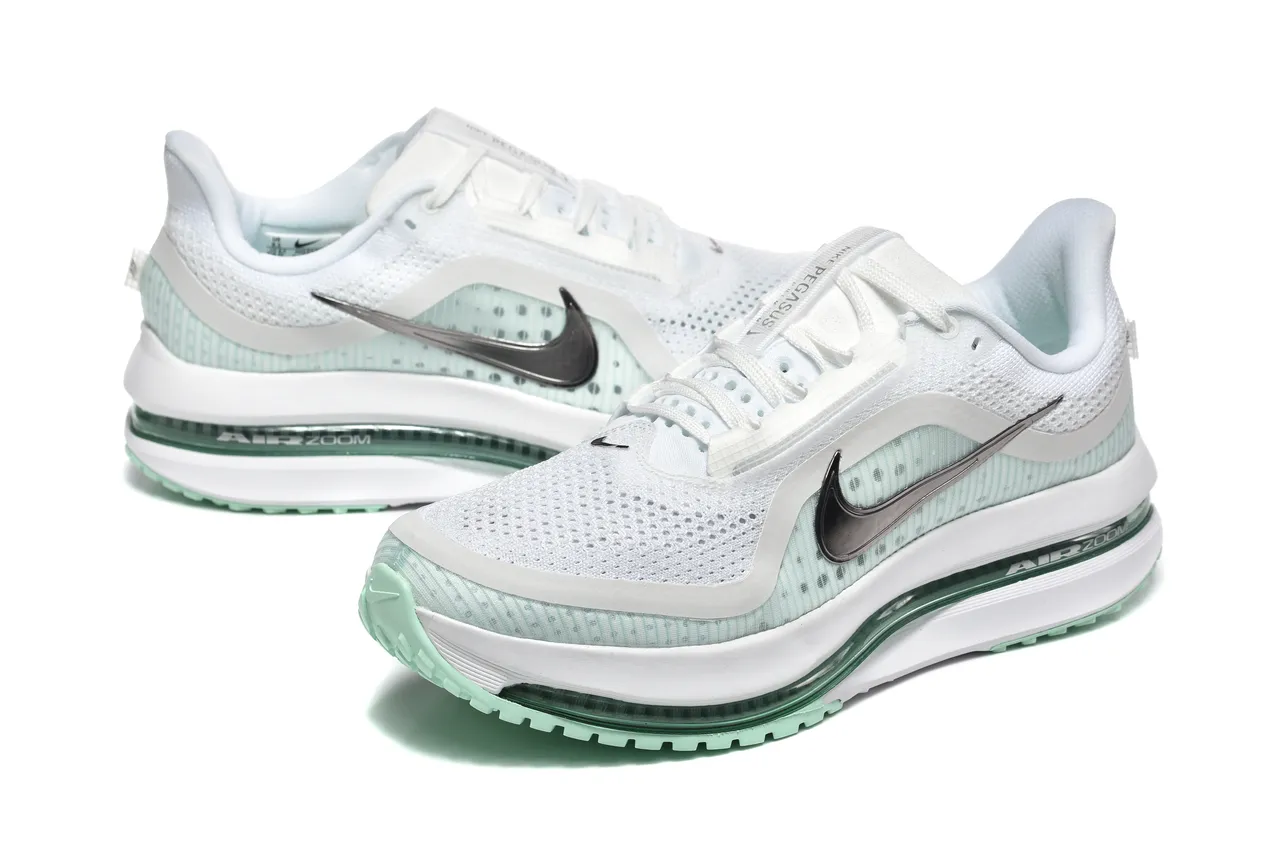 Nike Air Zoom Pegasus White Green Léger maillage ingénierie supérieur Full-Length Visible Unit chaussures de course 7
