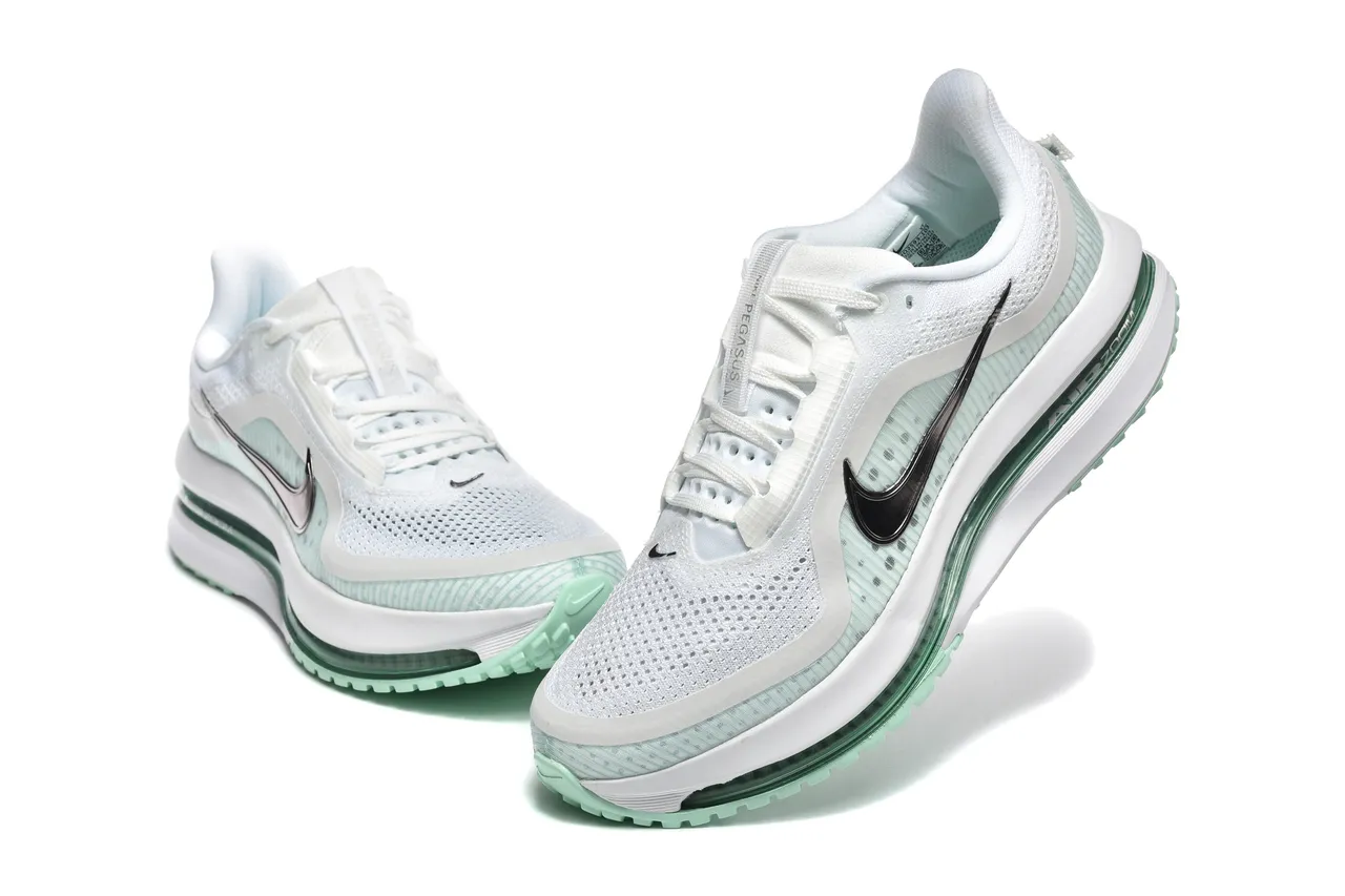 Nike Air Zoom Pegasus White Green Léger maillage ingénierie supérieur Full-Length Visible Unit chaussures de course 8