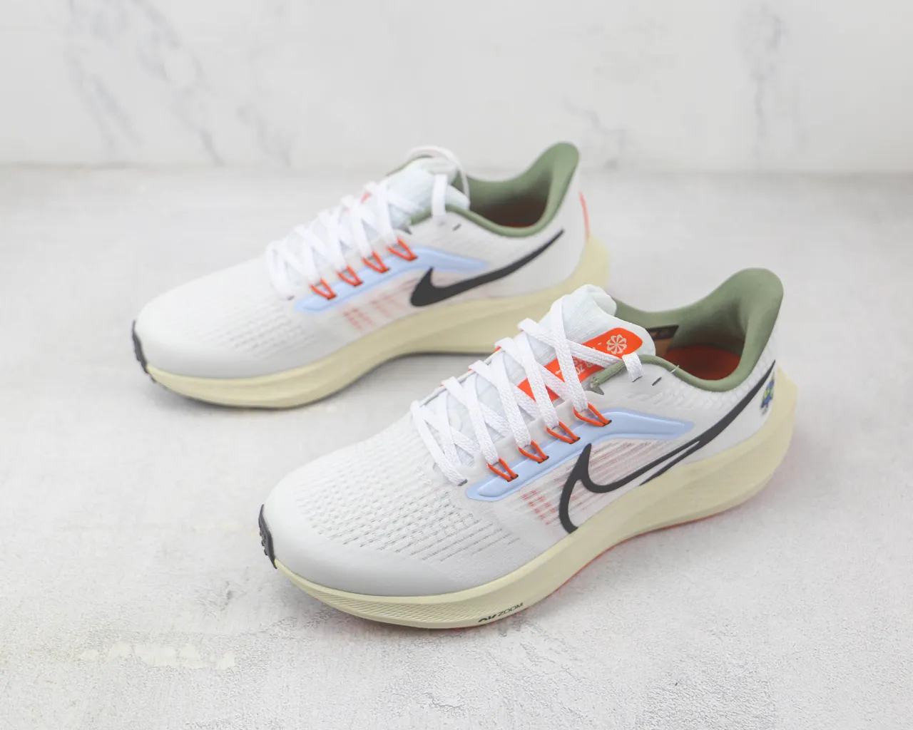 Nike Air Zoom Pegasus White Orange Cream Running Shoes 4