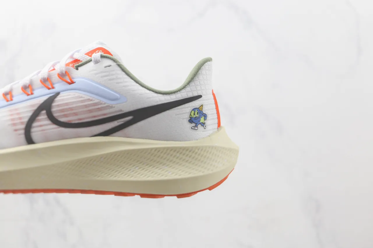 Nike Air Zoom Pegasus White Orange Cream Running Shoes 7