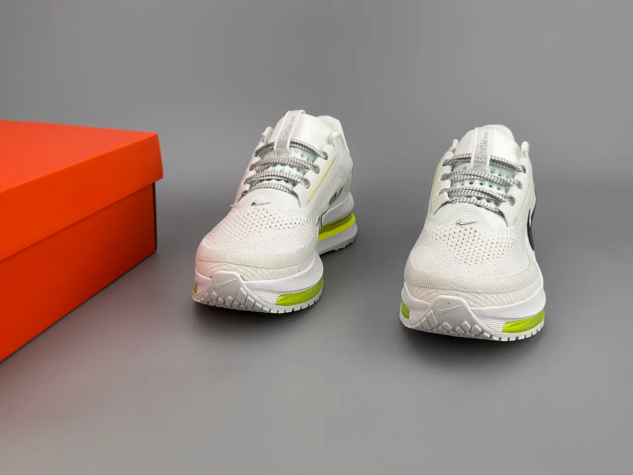 Nike Air Zoom Pegasus Blanc Jaune Matière maillée supérieur plein longueur visible unité chaussures de course 3