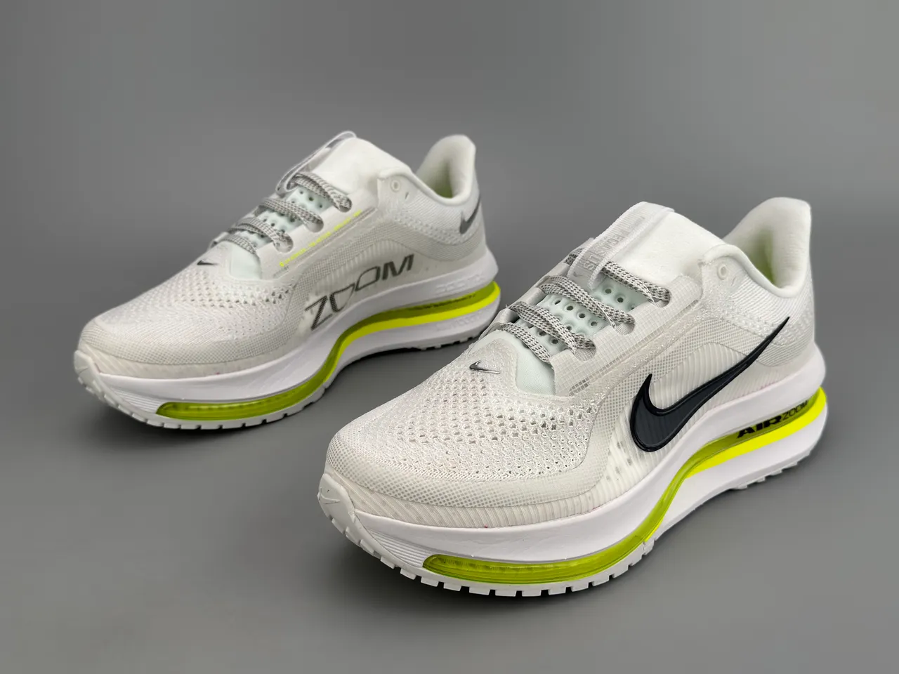 Nike Air Zoom Pegasus Blanc Jaune Matière maillée supérieur plein longueur visible unité chaussures de course 5