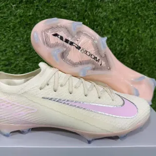 Nike Bege Rosa Knit Upper Low-Cut Firm-Ground Chuteiras de Futebol