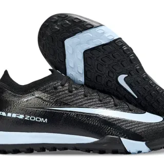 Nike 黑色蓝色针织鞋面集成系带草地足球鞋