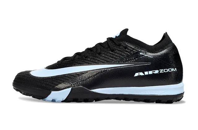 Nike Black Blue Knit Upper Integrated Lacing Turf Soccer Shoes 6