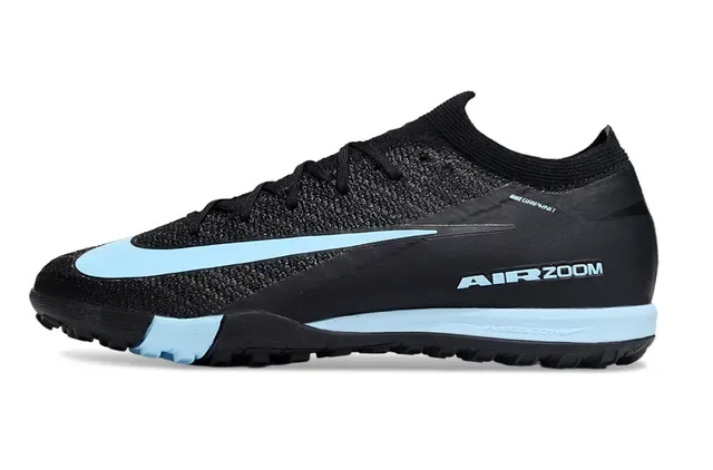 Nike أحذية كرة القدم تورف أسود وأزرق مع upper محبوك سيليويت لور-كات 8