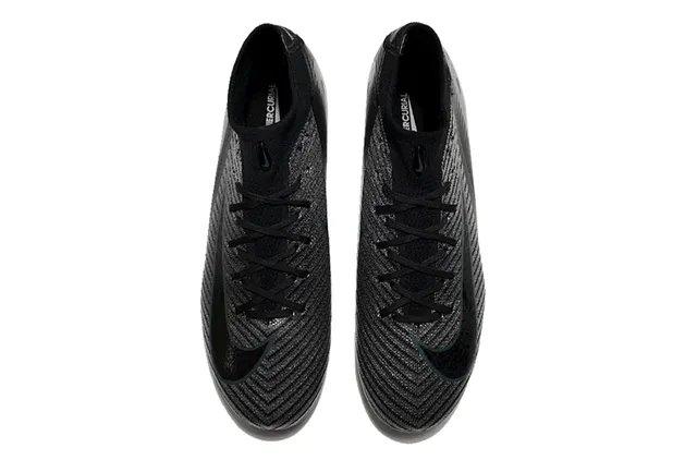 Nike Negro Azul Parte Superior Tejida Collar Ajuste Calcetín Césped Firme Zapatos de Fútbol 2